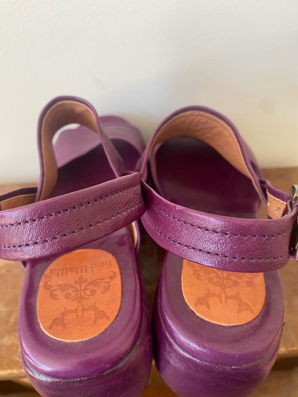 Purple Suede Platform Wedge Sandals - Picture 6 of 8